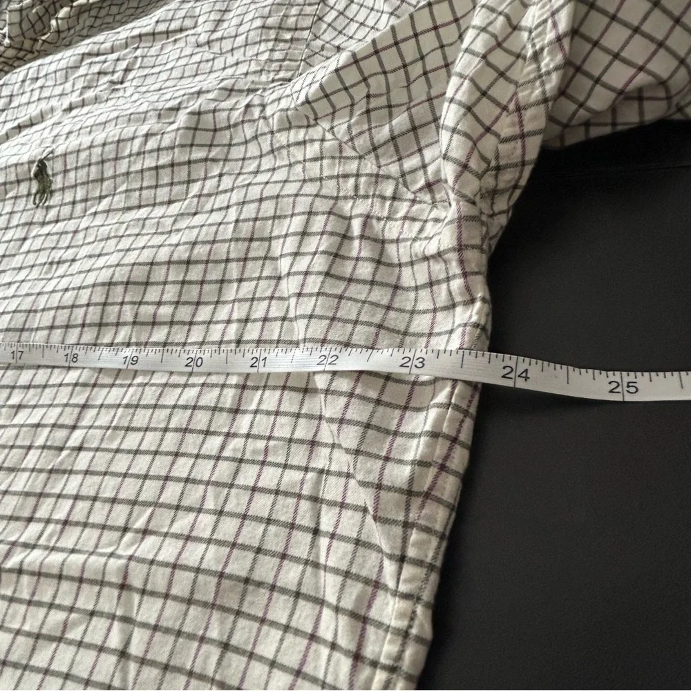 POLO Ralph Lauren Men's Button Down Shirt Plaid Olive Maroon Cream Size Large